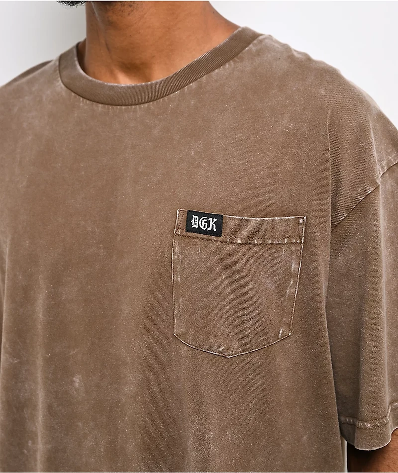 DGK Redemption 2.0 Brown Wash Pocket T-Shirt