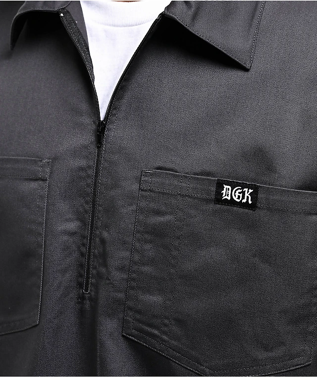DGK Redemption Charcoal Quarter Zip Work Shirt