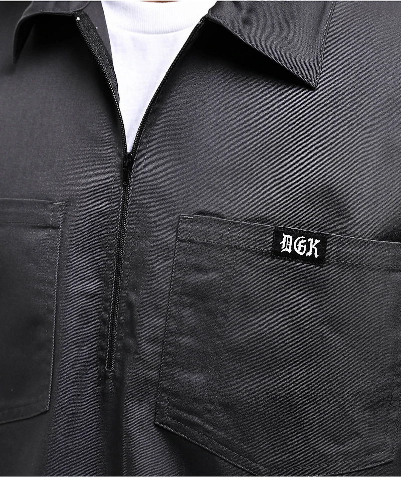 DGK Redemption Charcoal Quarter Zip Work Shirt
