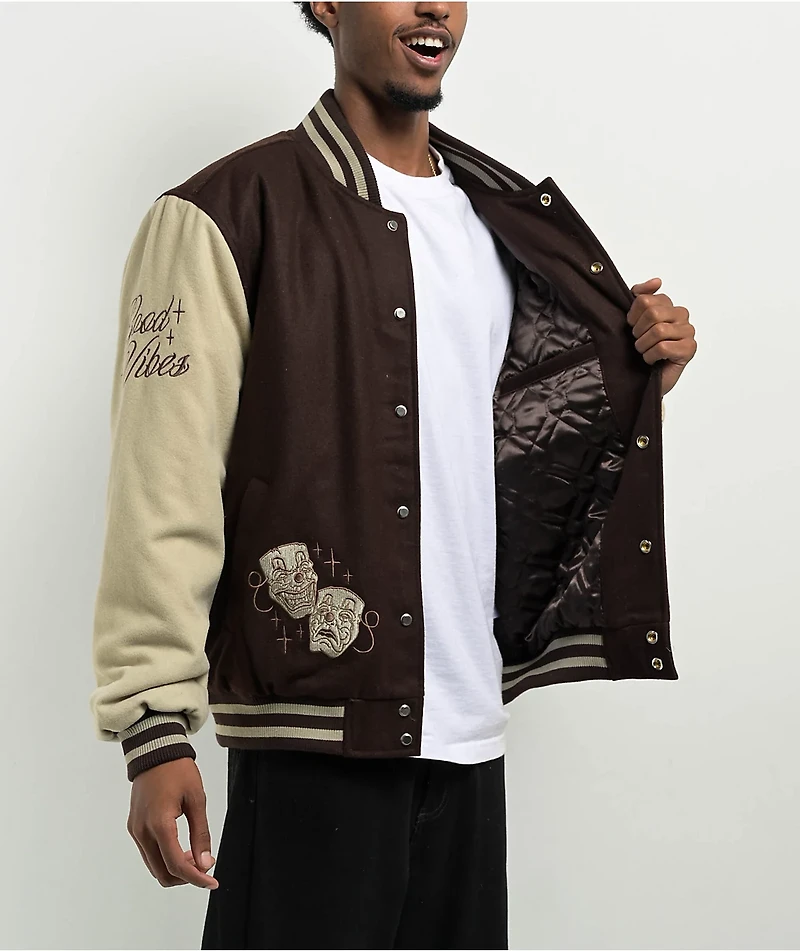 DGK Represent Letterman Brown & Tan Varsity Jacket