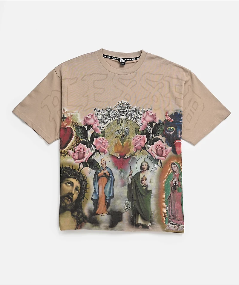 DGK Shrine Tan Wash Boxy T-Shirt