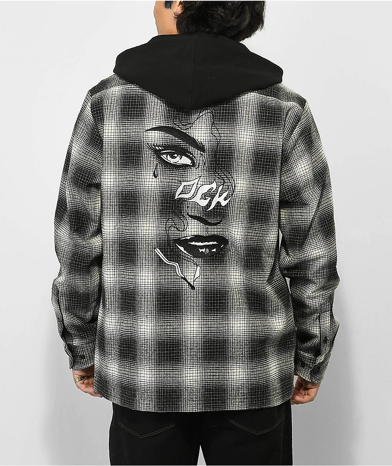 DGK Smoke Black & Grey Hooded Flannel Shirt