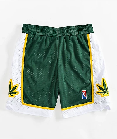 DGK Team Indica Green, Yellow & White Basketball Shorts