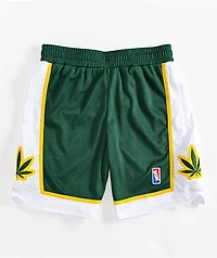 DGK Team Indica Green, Yellow & White Basketball Shorts