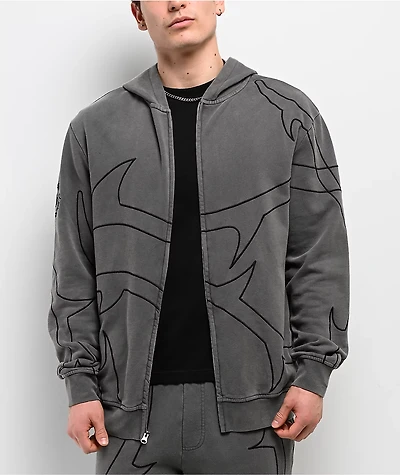 DGK Thorn Black Wash Zip Hoodie