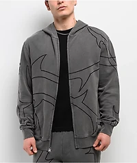 DGK Thorn Black Wash Zip Hoodie