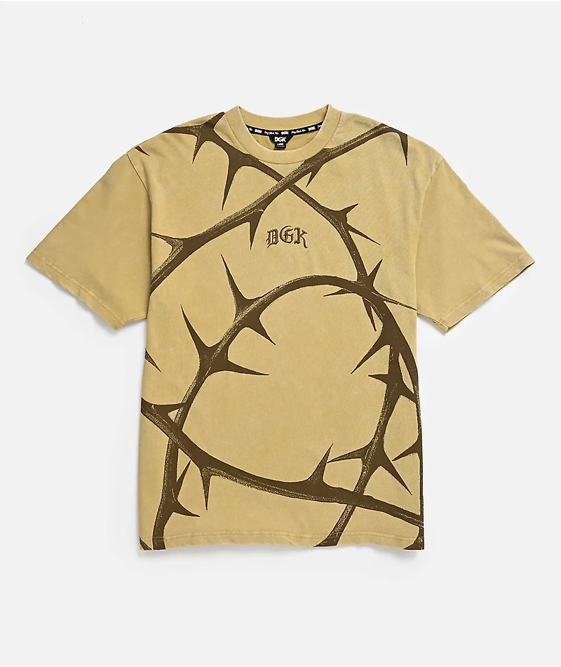 DGK Thorn Light Brown Wash Boxy T-Shirt