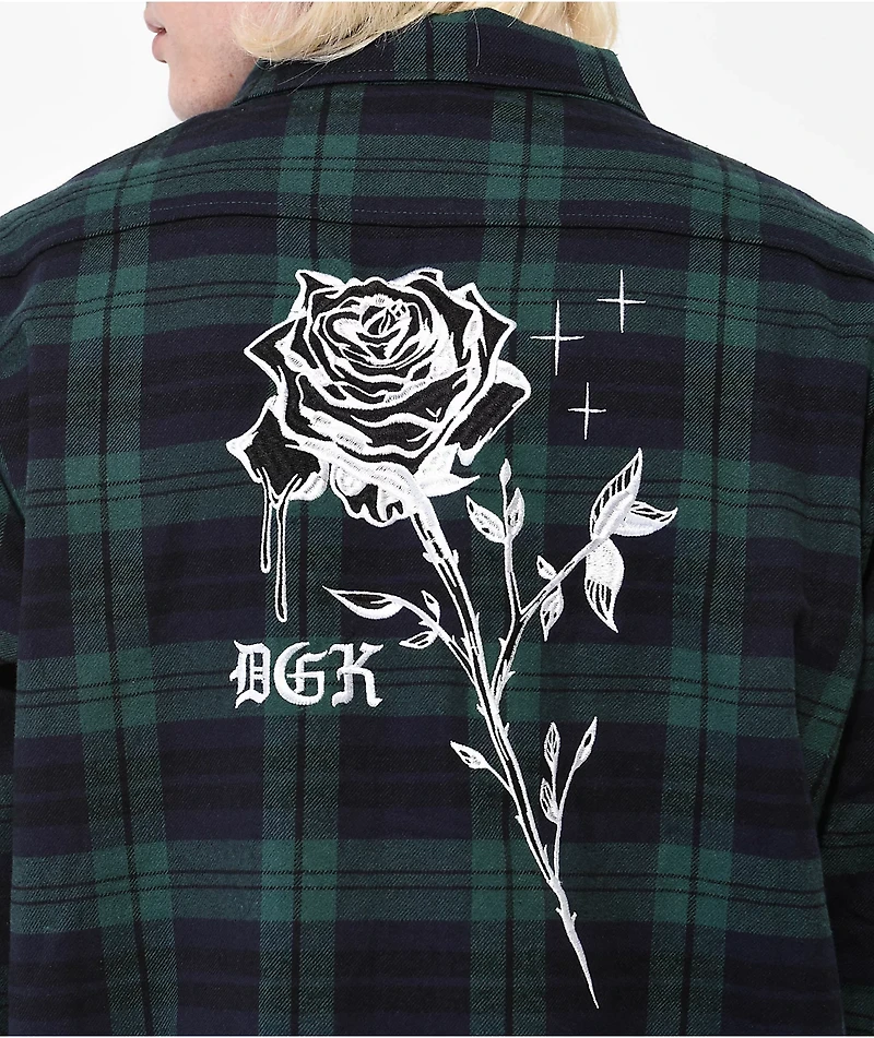 DGK Virtue Navy & Green Flannel Shacket