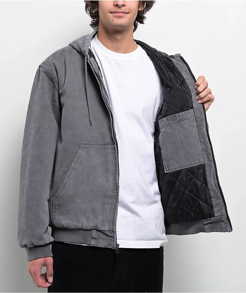 DGK Watcher Grey Wash Hooded Canvas Jacket