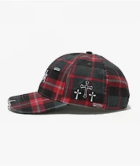 DGK Zephyr Distressed Red Plaid Strapback Hat