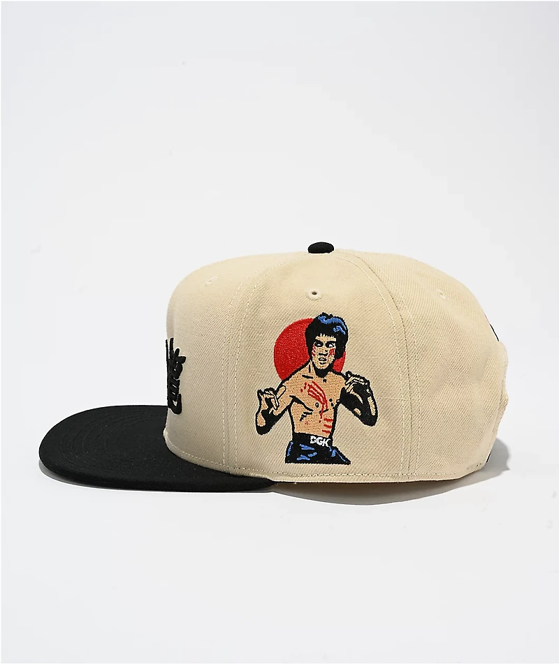 DGK x Bruce Lee Balance Natural & Black Snapback Hat