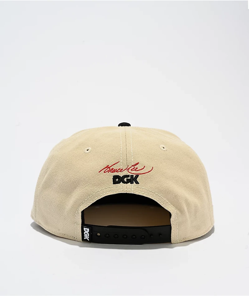 DGK x Bruce Lee Balance Natural & Black Snapback Hat