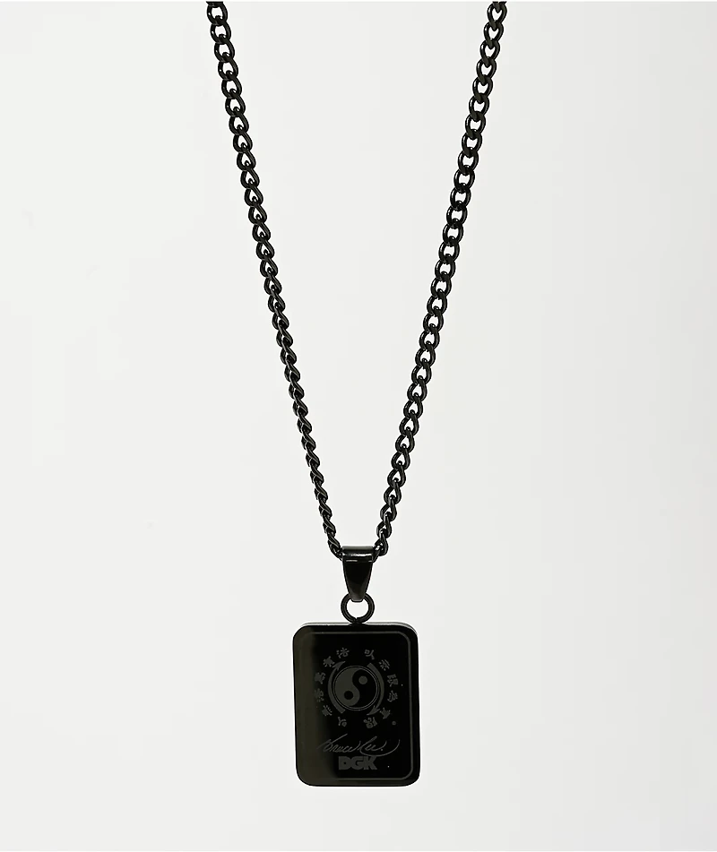 DGK x Bruce Lee Dragon Lenticular 22" Black Chain Necklace