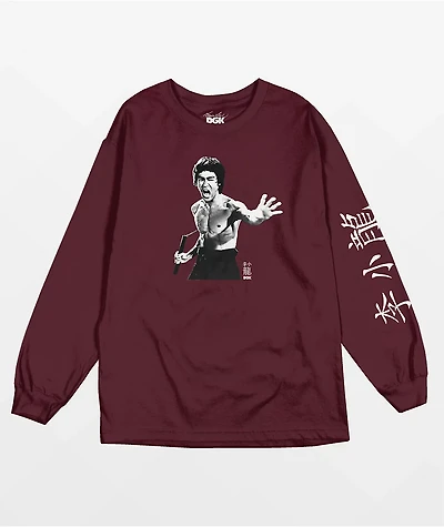 DGK x Bruce Lee Fierce Burgundy Long Sleeve T-Shirt