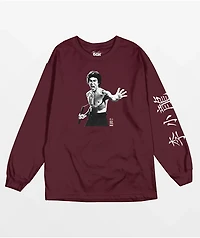 DGK x Bruce Lee Fierce Burgundy Long Sleeve T-Shirt