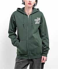 DREAM You Deserve To Be Loved Green Zip Hoodie