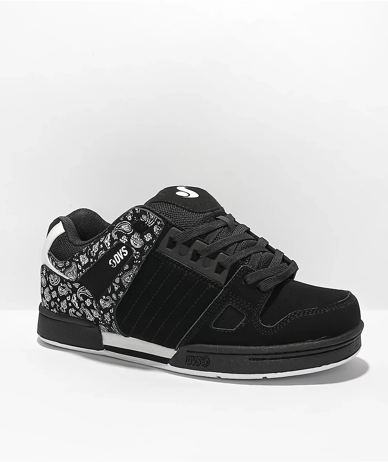 DVS Celcius Black, White, & Paisley Skate Shoes