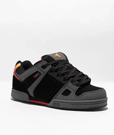 DVS Celsius Charcoal, Black & Red Skate Shoes