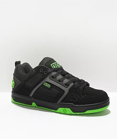 DVS Comanche Black, Charcoal, & Lime Skate Shoes
