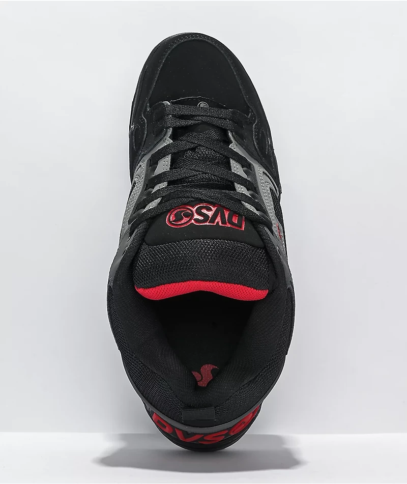 DVS Comanche Black, Charcoal, & Red Skate Shoes