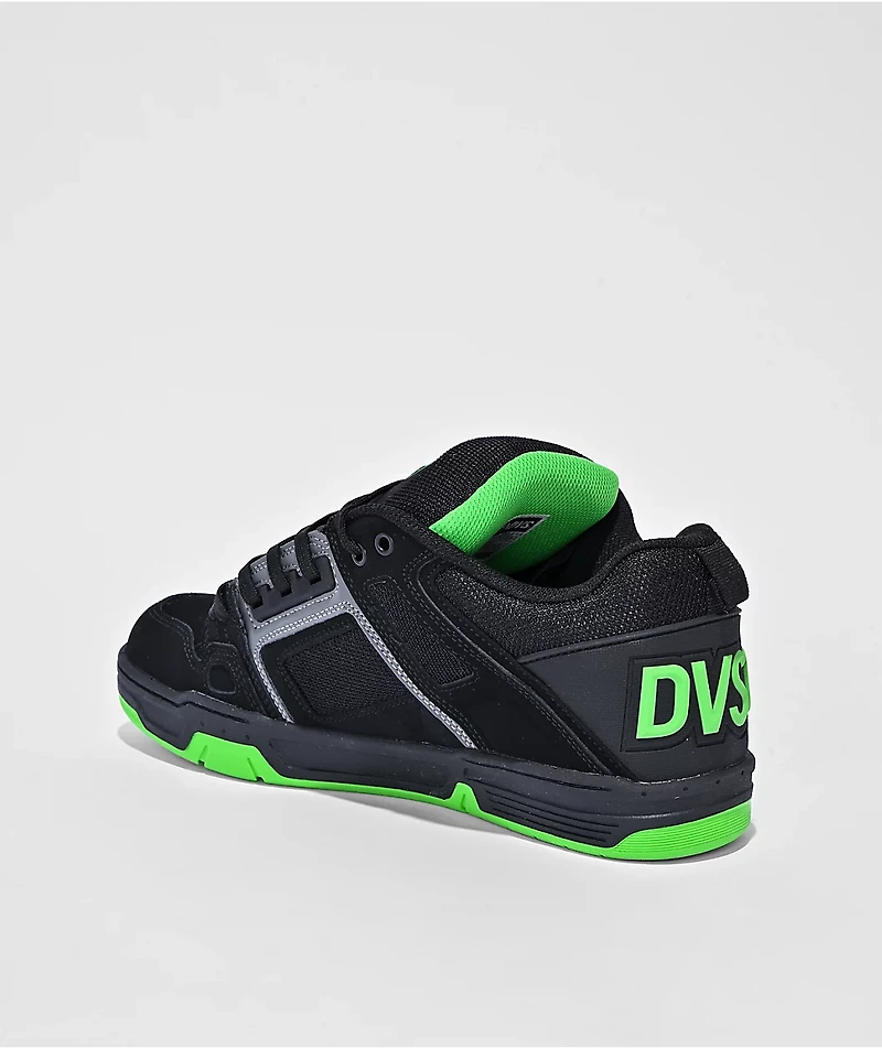 DVS Comanche Black, Charcoal & Lime Skate Shoes