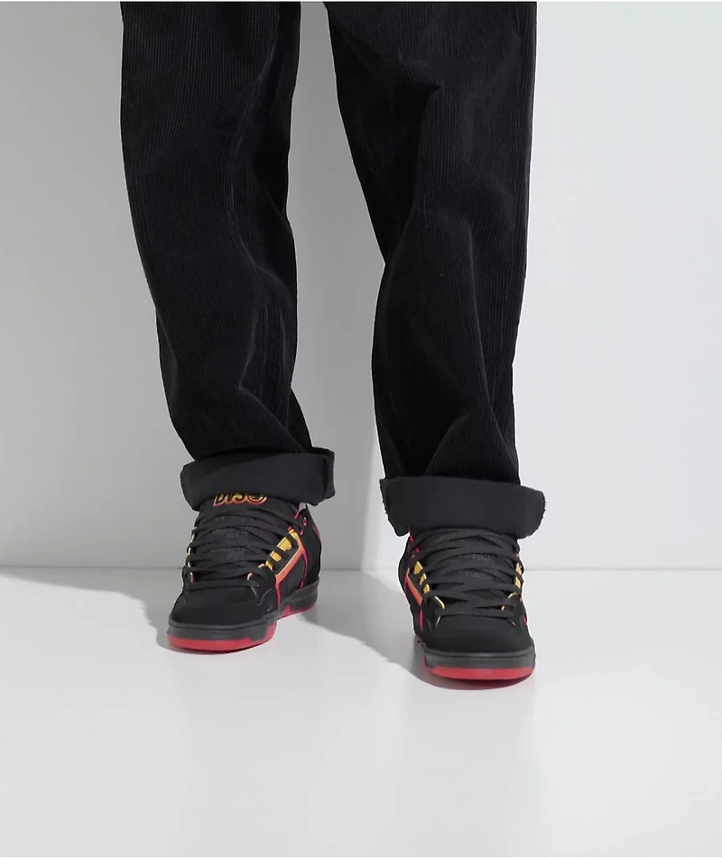 DVS Comanche Black, Red, & Yellow Skate Shoes