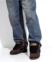 DVS Comanche Brown, Black & Gold Skate Shoes