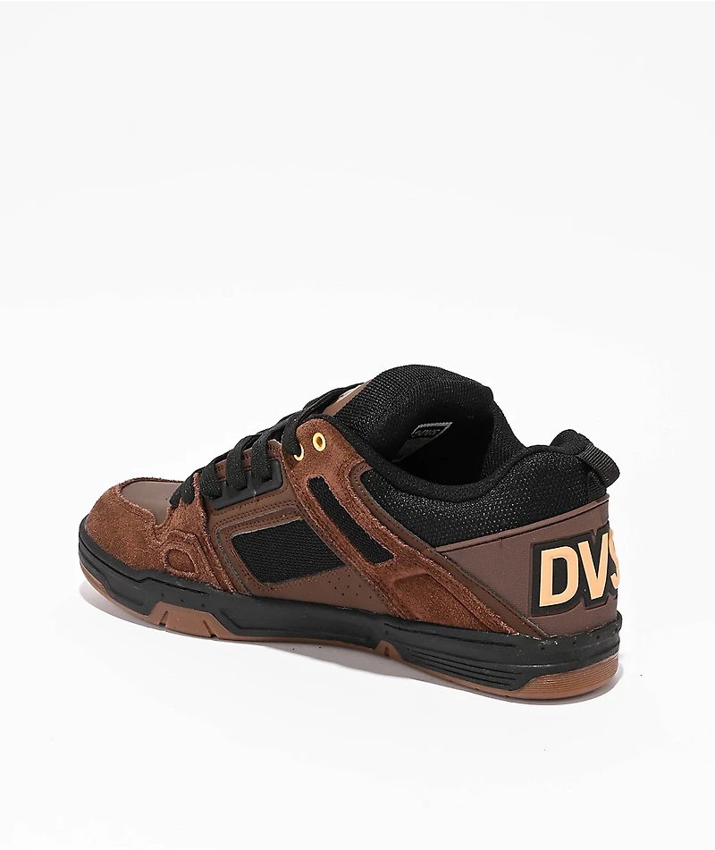DVS Comanche Brown, Black & Gold Skate Shoes