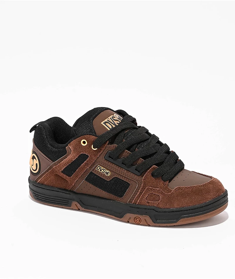 DVS Comanche Brown, Black & Gold Skate Shoes