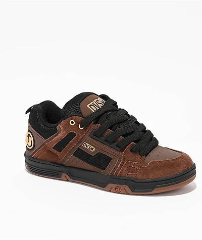 DVS Comanche Brown, Black & Gold Skate Shoes