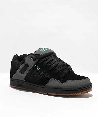 DVS Enduro Black, Charcoal & Turquoise Skate Shoes
