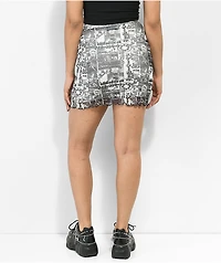 Daisy Street Anime Black & White Mesh Mini Skirt