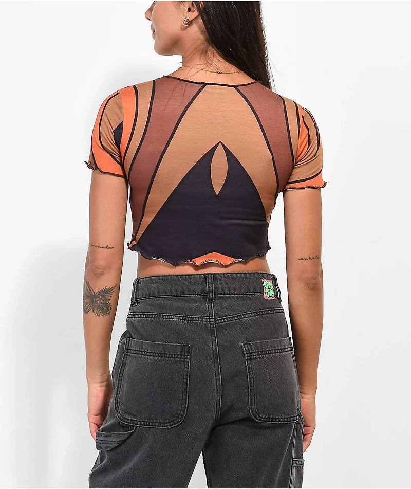 Daisy Street Brown Swirl Crop Top