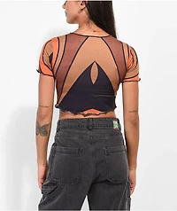 Daisy Street Brown Swirl Crop Top