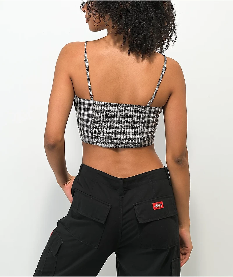 Daisy Street Cali Black & White Plaid Tank Top