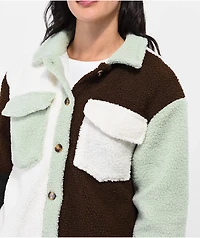 Daisy Street Colorblock Borg Jacket
