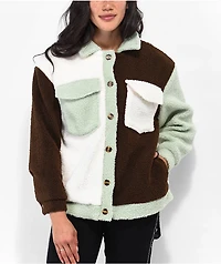 Daisy Street Colorblock Borg Jacket