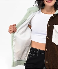 Daisy Street Colorblock Borg Jacket