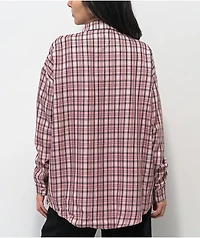 Daisy Street Lucy Pink Plaid Flannel Shirt