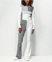Daisy Street Patchwork Long Sleeve Crop Top