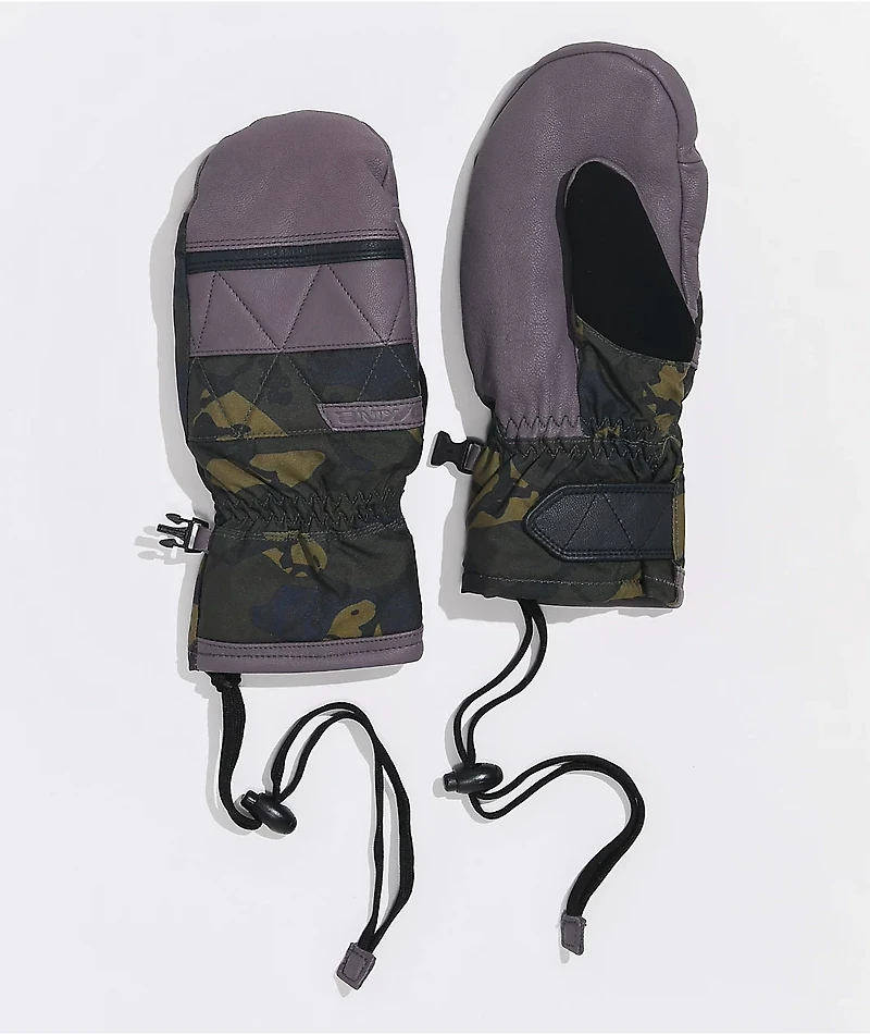 Dakine Women's Fleetwood Grey & Camo Snowboard Mittens