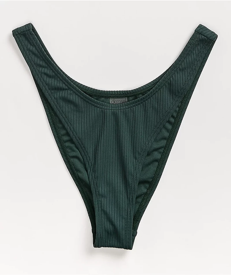 Damsel Aftan Rib Green High Leg Bikini Bottom