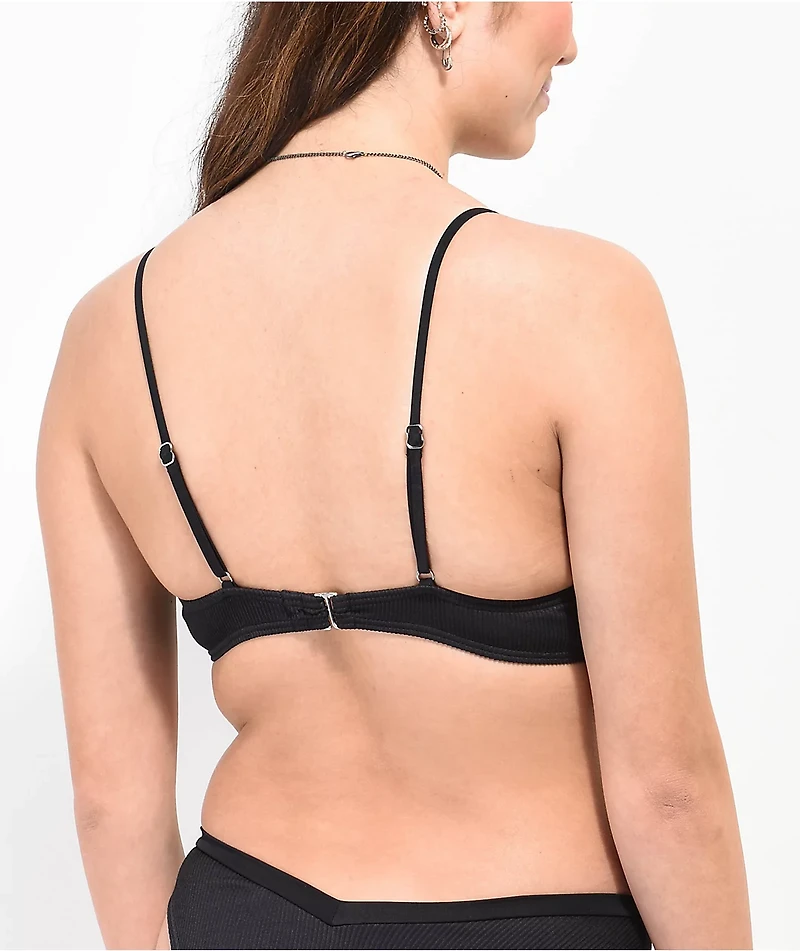 Damsel Alexis Thick Rib Black Triangle Bikini Top
