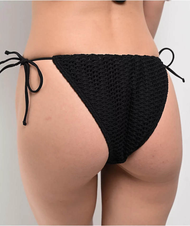 Damsel Becca Web Crochet Black High Leg Bikini Bottom