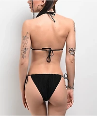 Damsel Becca Web Crochet Black High Leg Bikini Bottom