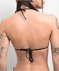 Damsel Becca Web Crochet Black Triangle Bikini Top