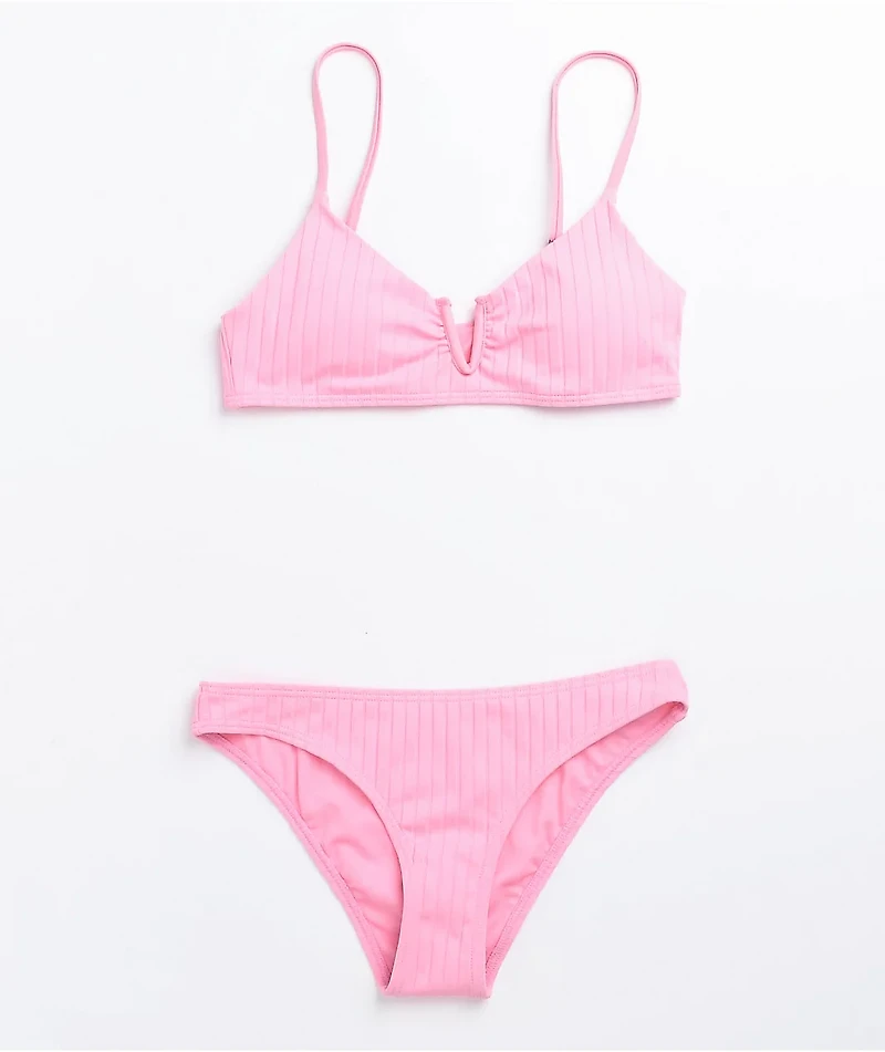 Damsel Bon Super Rib Pink Cheeky Bikini Bottom