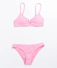 Damsel Bon Super Rib Pink Cheeky Bikini Bottom