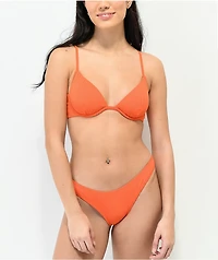 Damsel Bonita Orange Super Rib Triangle Bikini Top