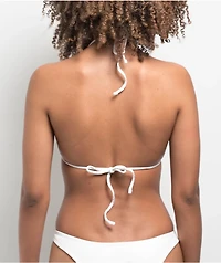 Damsel Chanel Heart Rib White Triangle Bikini Top